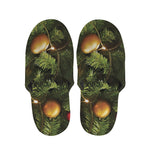 Decorated Christmas Tree Print Slippers