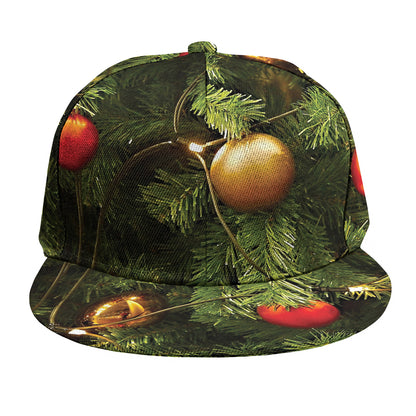 Decorated Christmas Tree Print Snapback Cap