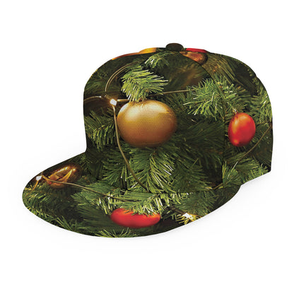 Decorated Christmas Tree Print Snapback Cap
