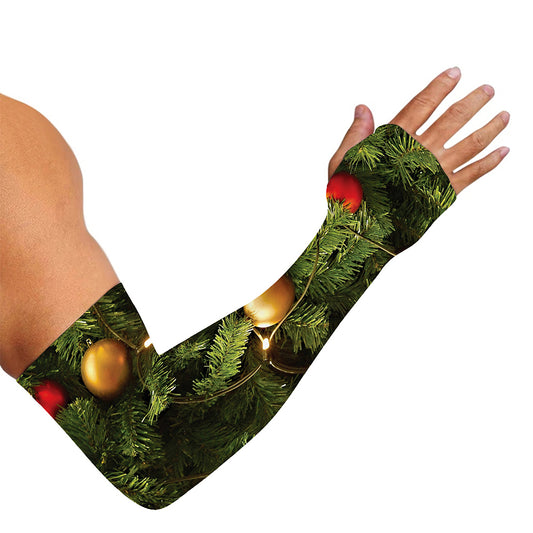 Decorated Christmas Tree Print Sun Protection Arm Sleeves