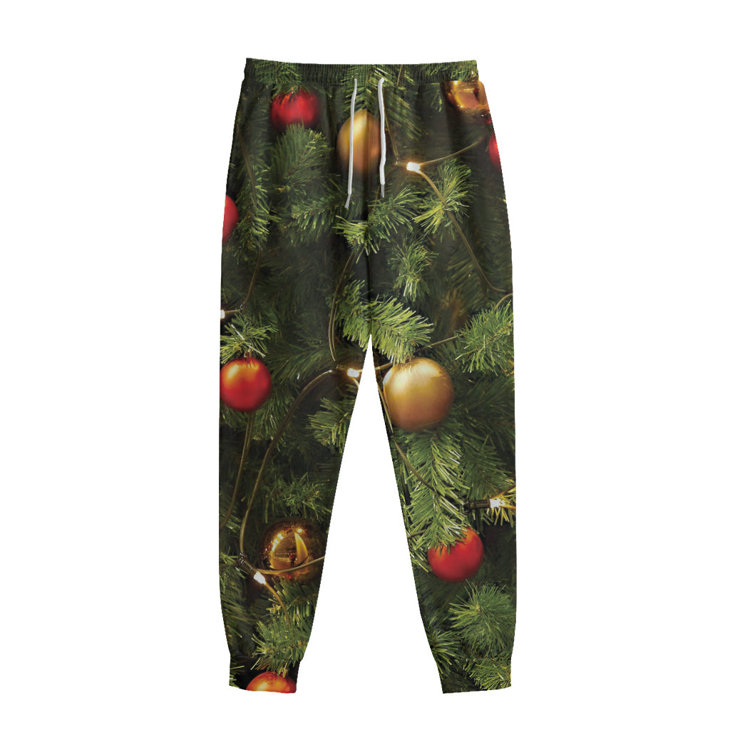 Decorated Christmas Tree Print Sweatpants