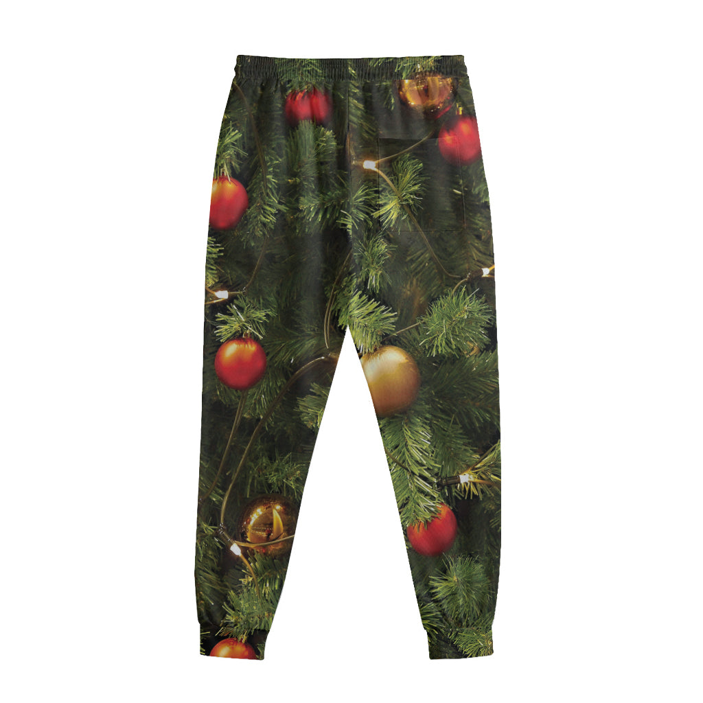Decorated Christmas Tree Print Sweatpants