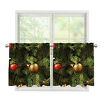 Decorated Christmas Tree Print Tier Curtains