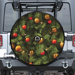 Decorated Christmas Tree Print Tire Cover With Camera Hole