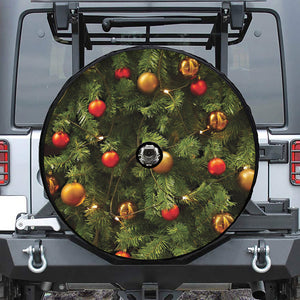 Decorated Christmas Tree Print Tire Cover With Camera Hole