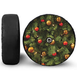 Decorated Christmas Tree Print Tire Cover With Camera Hole