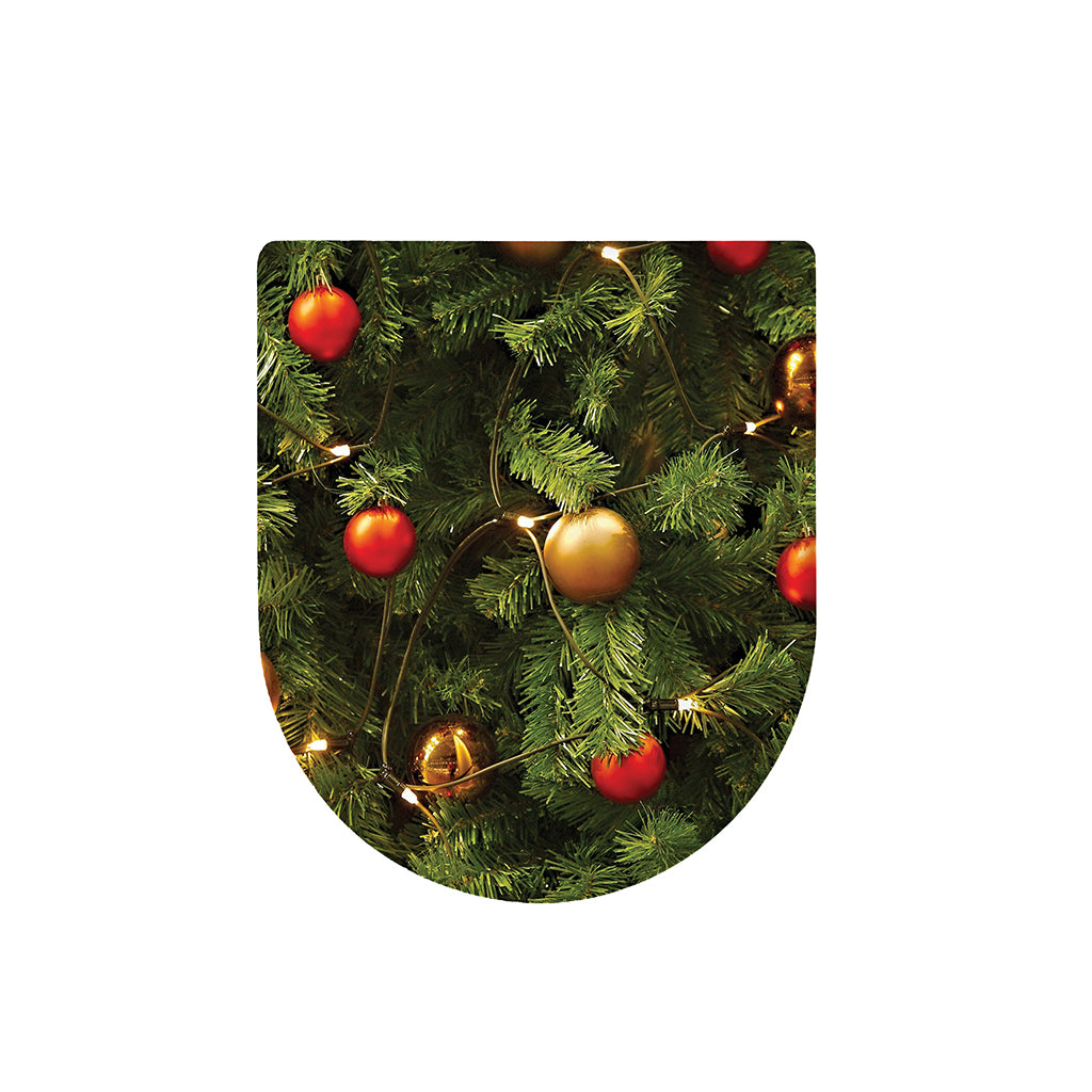 Decorated Christmas Tree Print Toilet Lid Cover