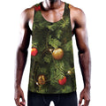 Decorated Christmas Tree Print Men's Workout Tank Top