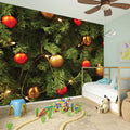 Decorated Christmas Tree Print Wall Sticker