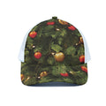Decorated Christmas Tree Print White Mesh Trucker Hat