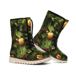 Decorated Christmas Tree Print Winter Boots