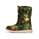 Decorated Christmas Tree Print Winter Boots