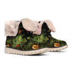 Decorated Christmas Tree Print Winter Boots