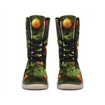 Decorated Christmas Tree Print Winter Boots