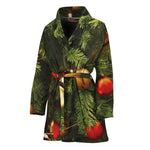 Decorated Christmas Tree Print Women's Bathrobe