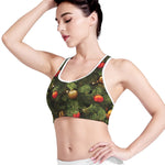 Decorated Christmas Tree Print Women's Sports Bra