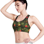 Decorated Christmas Tree Print Women's Sports Bra