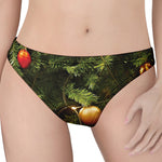 Decorated Christmas Tree Print Women's Thong