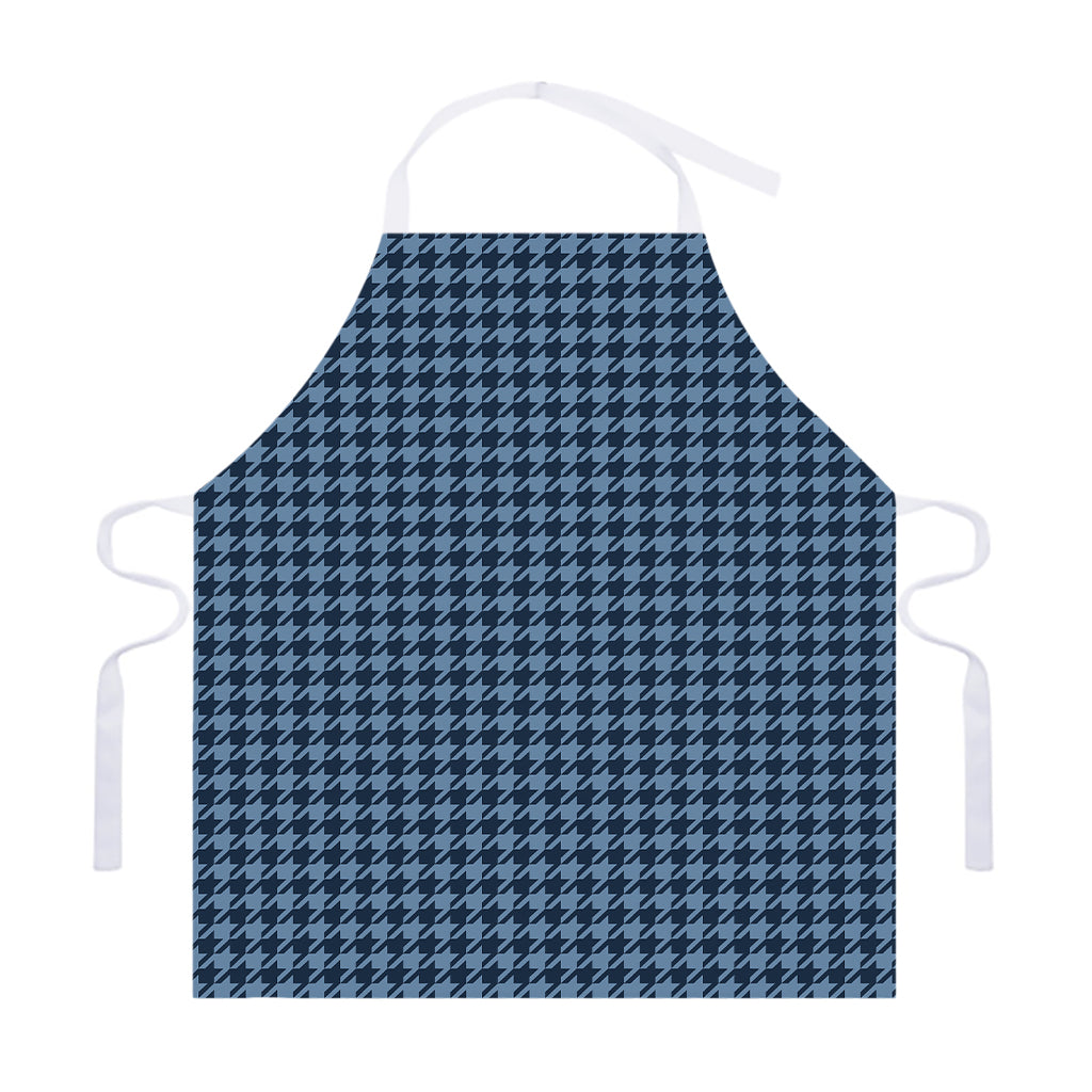 Deep Blue Houndstooth Pattern Print Adjustable Apron
