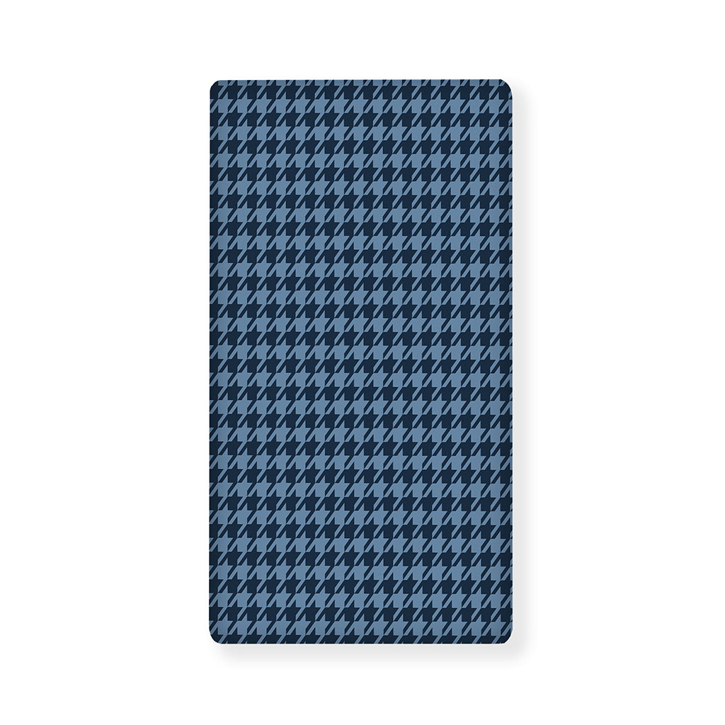 Deep Blue Houndstooth Pattern Print Baby Crib Sheet