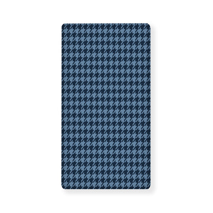 Deep Blue Houndstooth Pattern Print Baby Crib Sheet