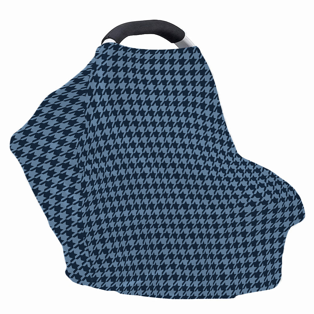 Deep Blue Houndstooth Pattern Print Baby Seat Cover