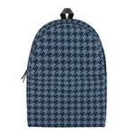 Deep Blue Houndstooth Pattern Print Backpack