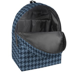 Deep Blue Houndstooth Pattern Print Backpack