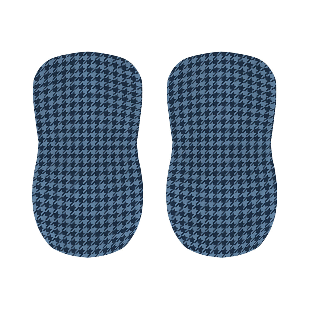 Deep Blue Houndstooth Pattern Print Bar Stool Covers