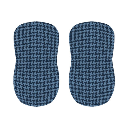 Deep Blue Houndstooth Pattern Print Bar Stool Covers