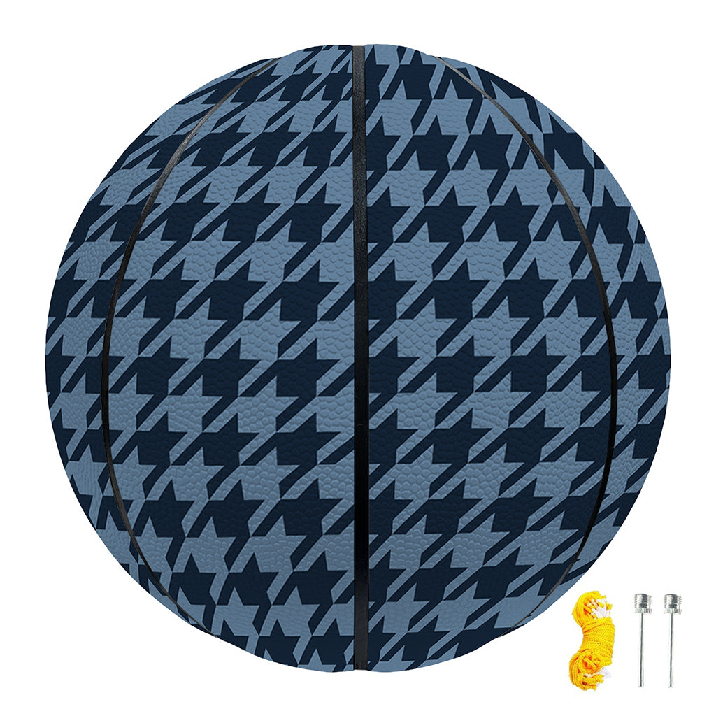Deep Blue Houndstooth Pattern Print Basketball