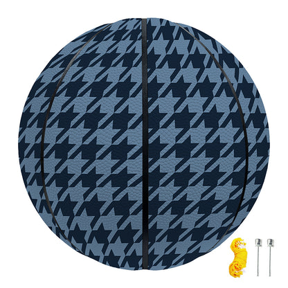 Deep Blue Houndstooth Pattern Print Basketball