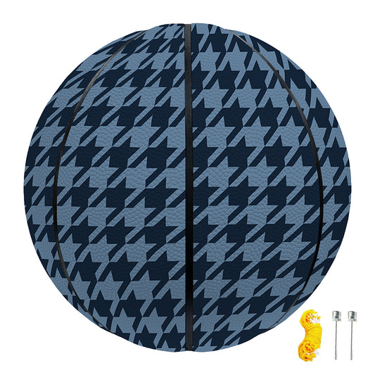 Deep Blue Houndstooth Pattern Print Basketball