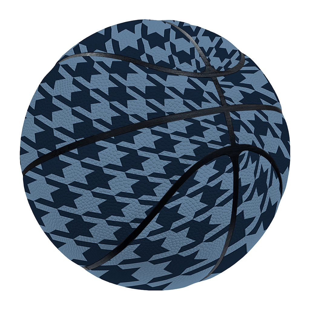 Deep Blue Houndstooth Pattern Print Basketball