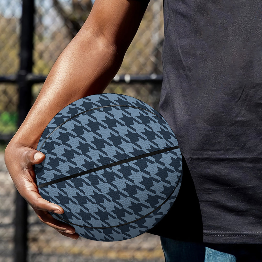 Deep Blue Houndstooth Pattern Print Basketball