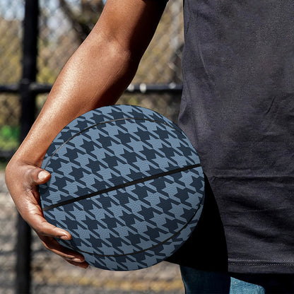 Deep Blue Houndstooth Pattern Print Basketball