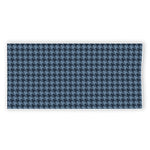 Deep Blue Houndstooth Pattern Print Beach Towel