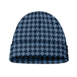 Deep Blue Houndstooth Pattern Print Beanie