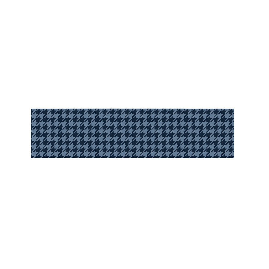 Deep Blue Houndstooth Pattern Print Bed Runner