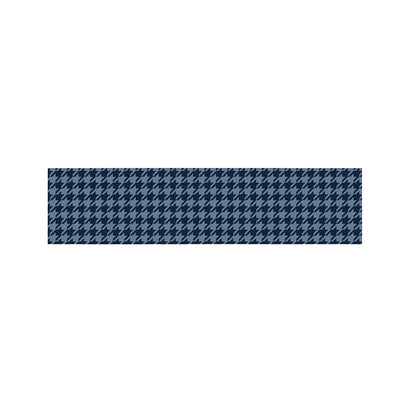 Deep Blue Houndstooth Pattern Print Bed Runner