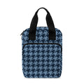 Deep Blue Houndstooth Pattern Print Bible Tote Bag