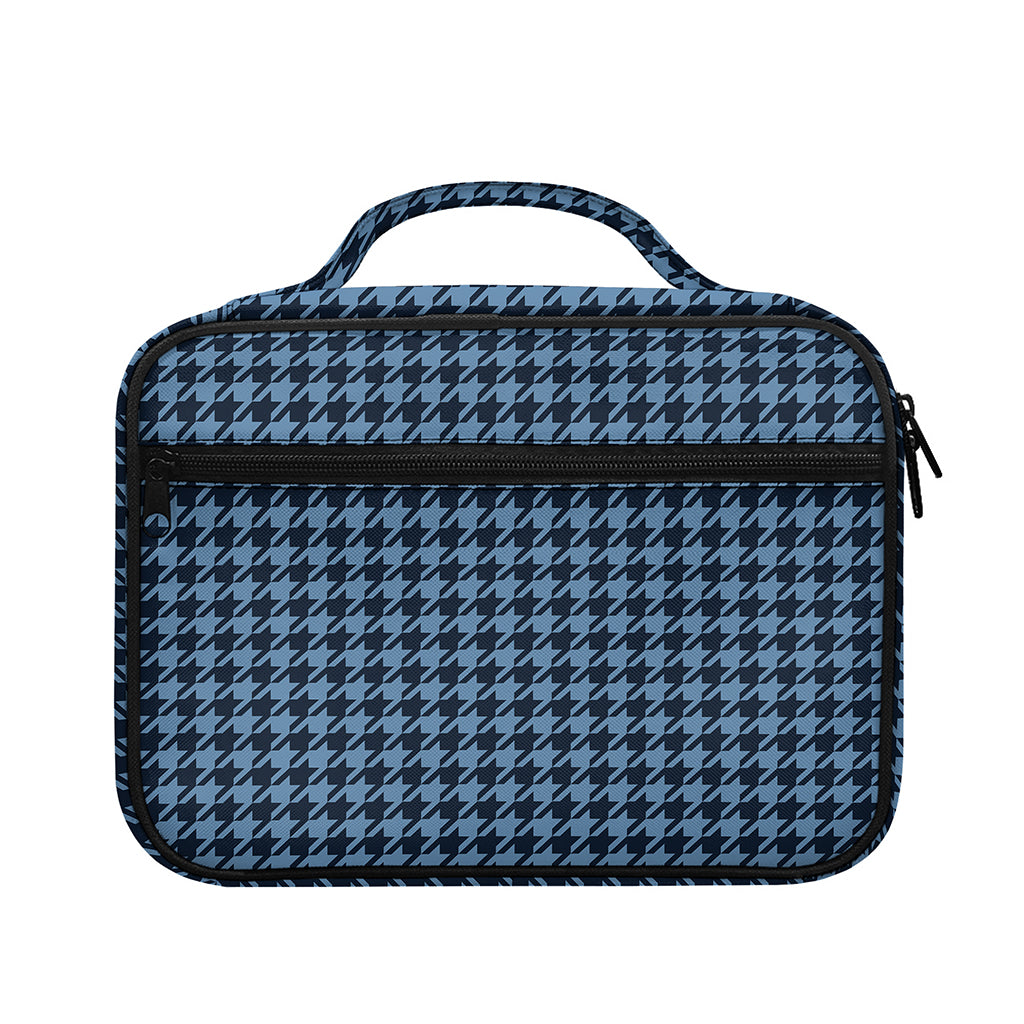 Deep Blue Houndstooth Pattern Print Briefcase Bible Bag