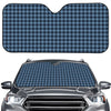 Deep Blue Houndstooth Pattern Print Car Windshield Sun Shade