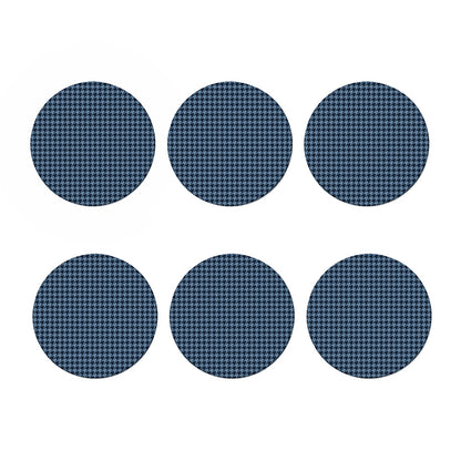 Deep Blue Houndstooth Pattern Print Coaster Set