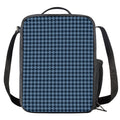 Deep Blue Houndstooth Pattern Print Crossbody Lunch Bag
