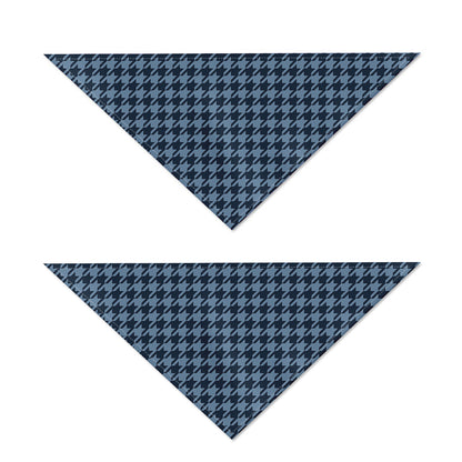 Deep Blue Houndstooth Pattern Print Dog Bandana