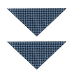 Deep Blue Houndstooth Pattern Print Dog Bandana