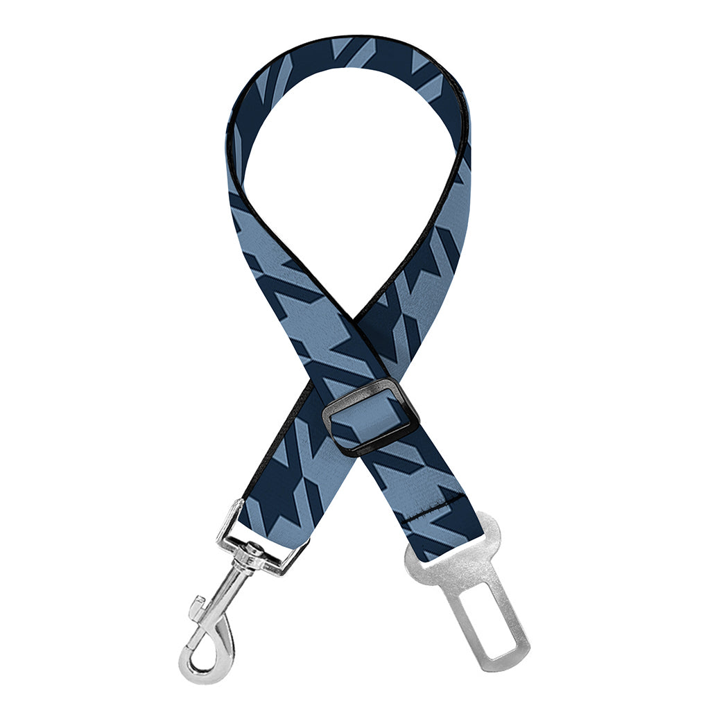 Deep Blue Houndstooth Pattern Print Dog Seat Belt