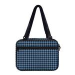 Deep Blue Houndstooth Pattern Print Double Strap Bible Bag