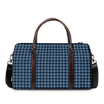 Deep Blue Houndstooth Pattern Print Duffle Bag